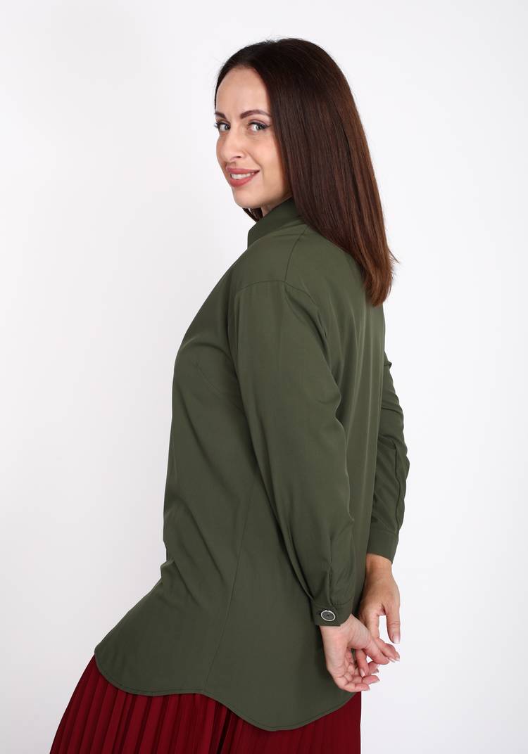 Блуза-рубашка с крупными пуговицами шир.  750, рис. 6