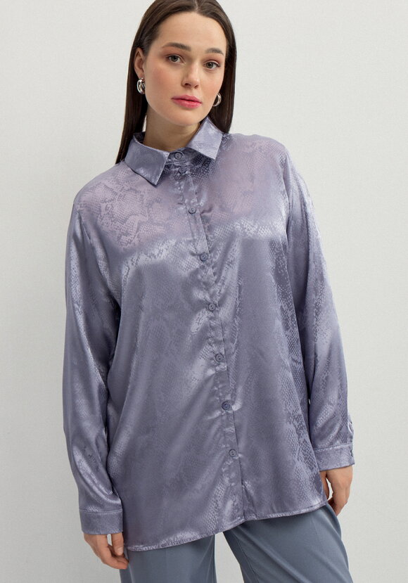 Блуза из шелка со змеиным принтом шир.  580, рис. 10