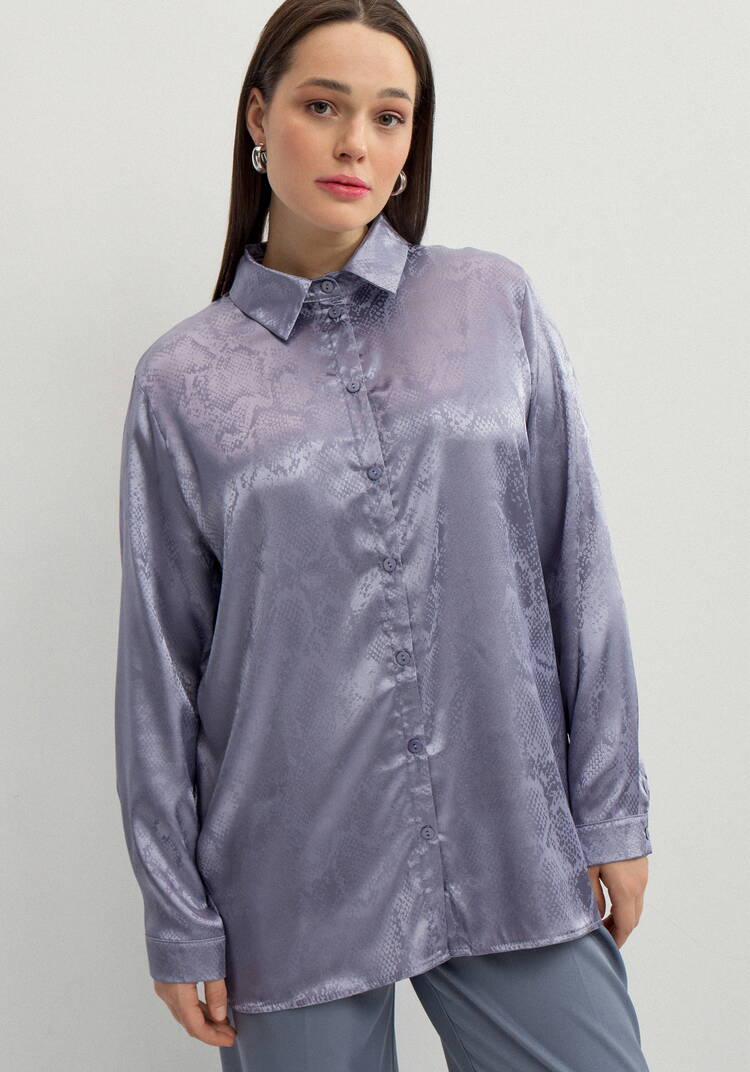 Блуза из шелка со змеиным принтом шир.  750, рис. 10