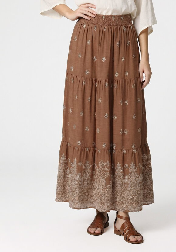 Юбка на резинке с купонным принтом шир.  580, рис. 8