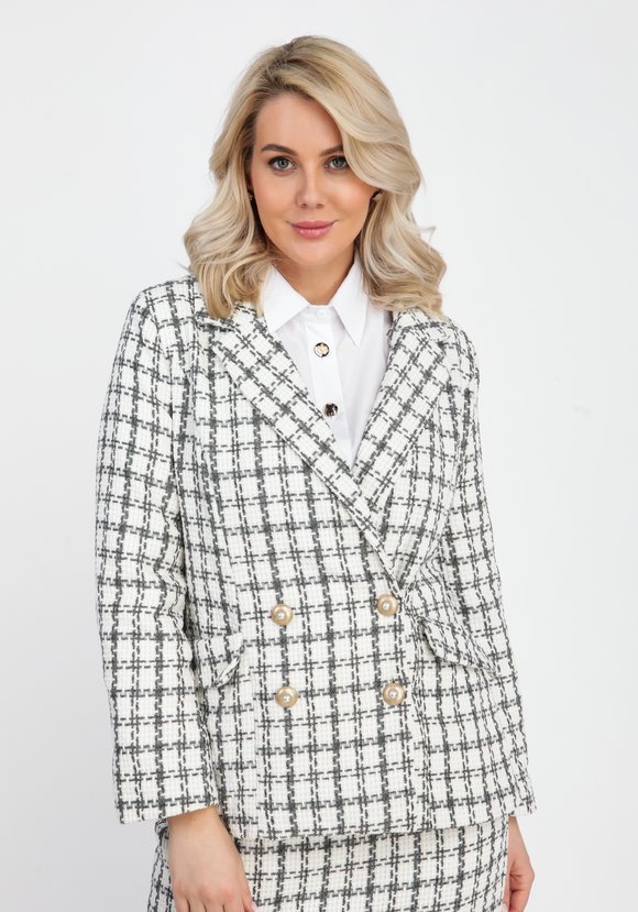 Жакет двубортный с накладными карманами шир.  580, рис. 4