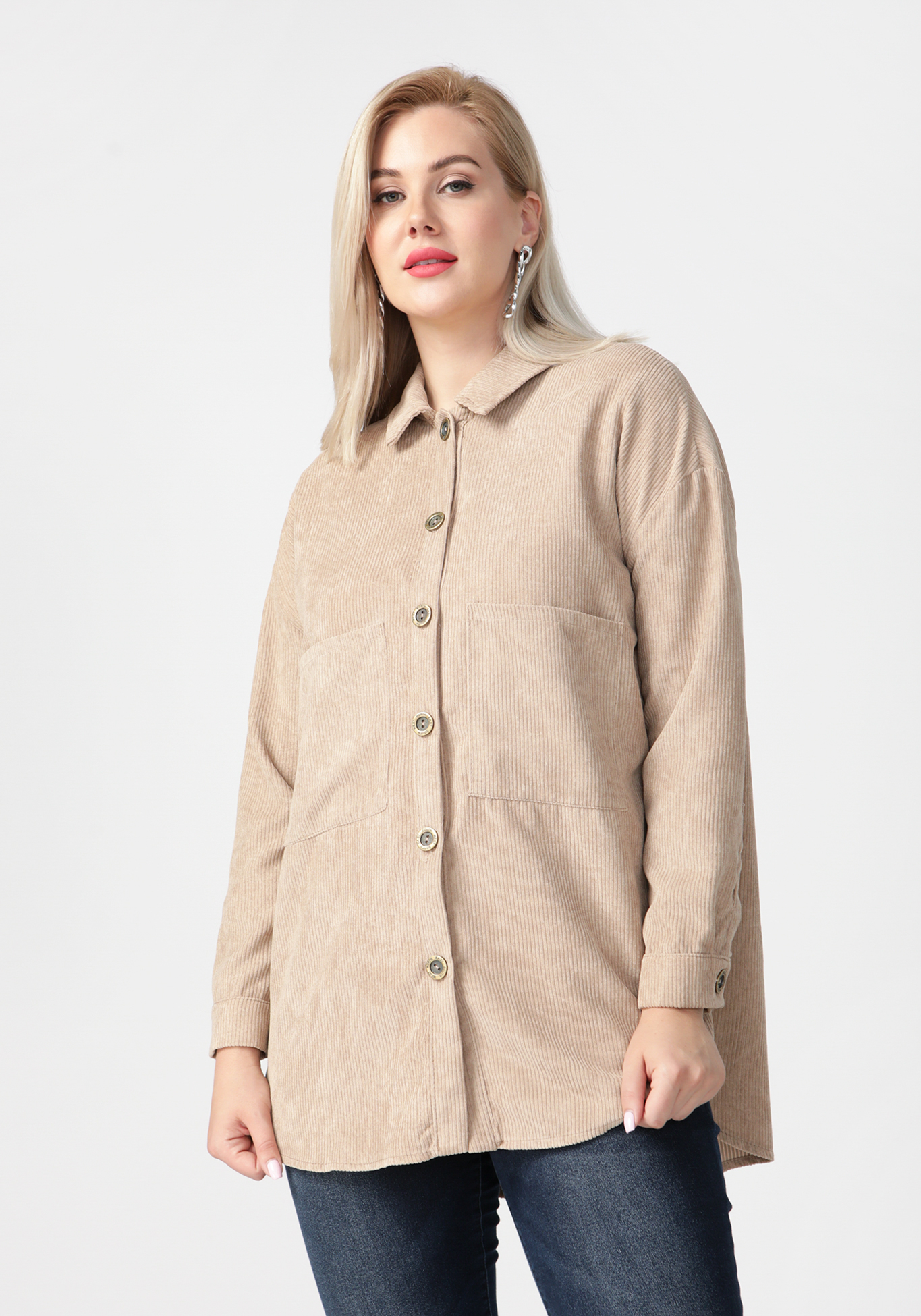 Жакет вельветовый с накладными карманами