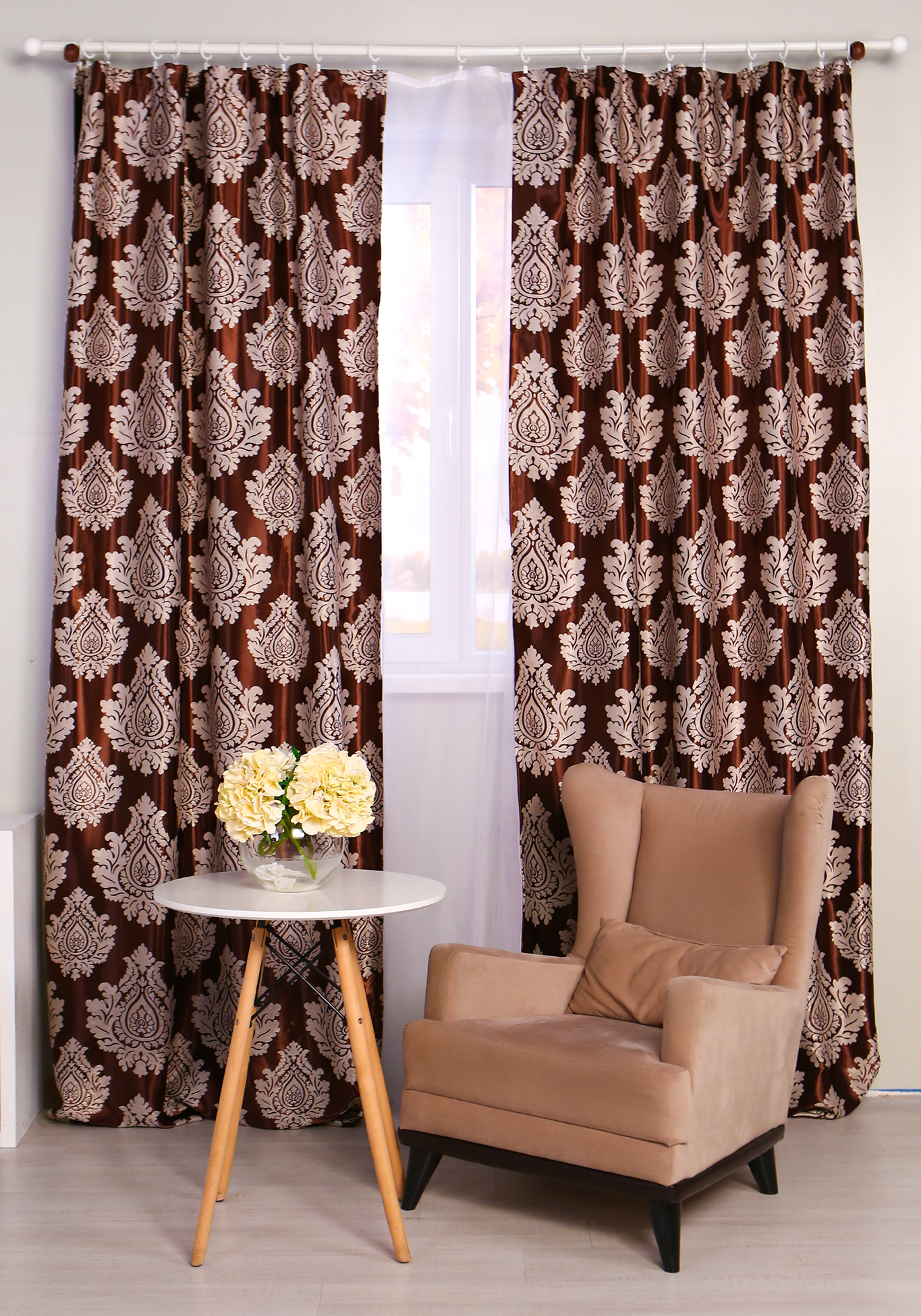 

Комплект жаккардовых штор "Империя", Шоколадный