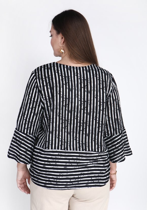 Блуза с декоративным бантом и рукавом 3/4 шир.  580, рис. 6