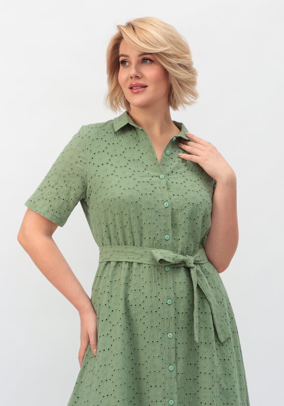 Платье из хлопка с поясом шир.  580, рис. 11