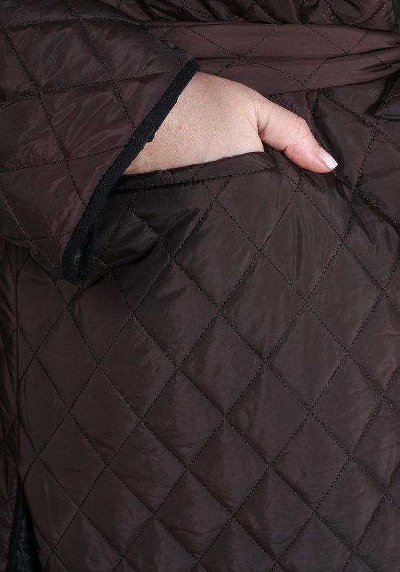 Пальто стеганое свободного кроя с поясом шир.  580, рис. 4