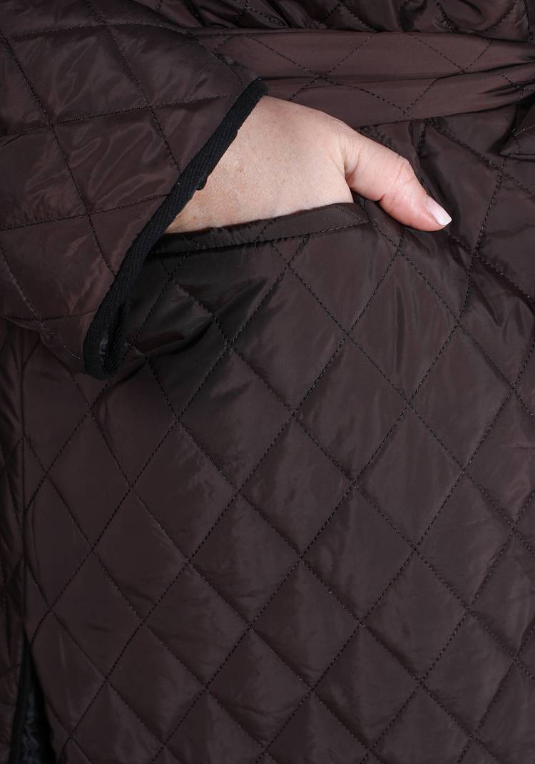 Пальто стеганое свободного кроя с поясом шир.  750, рис. 4