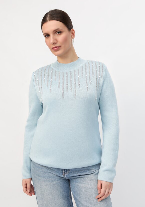 Джемпер с жемчугом и метанитью шир.  580, рис. 7