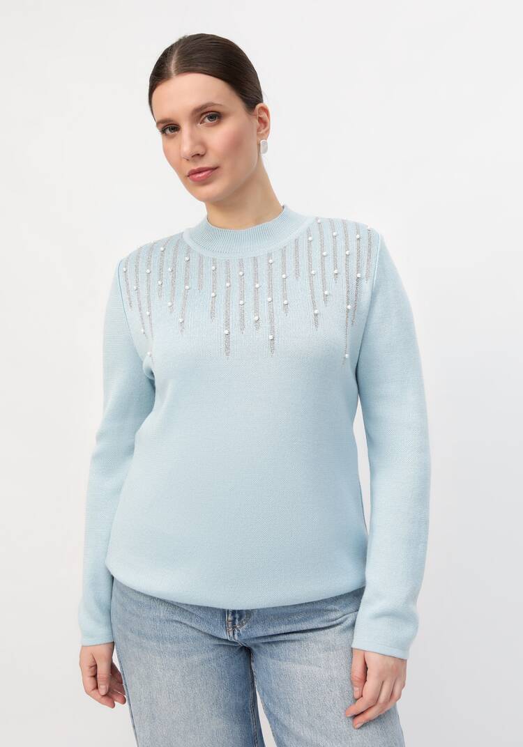 Джемпер с жемчугом и метанитью шир.  750, рис. 7