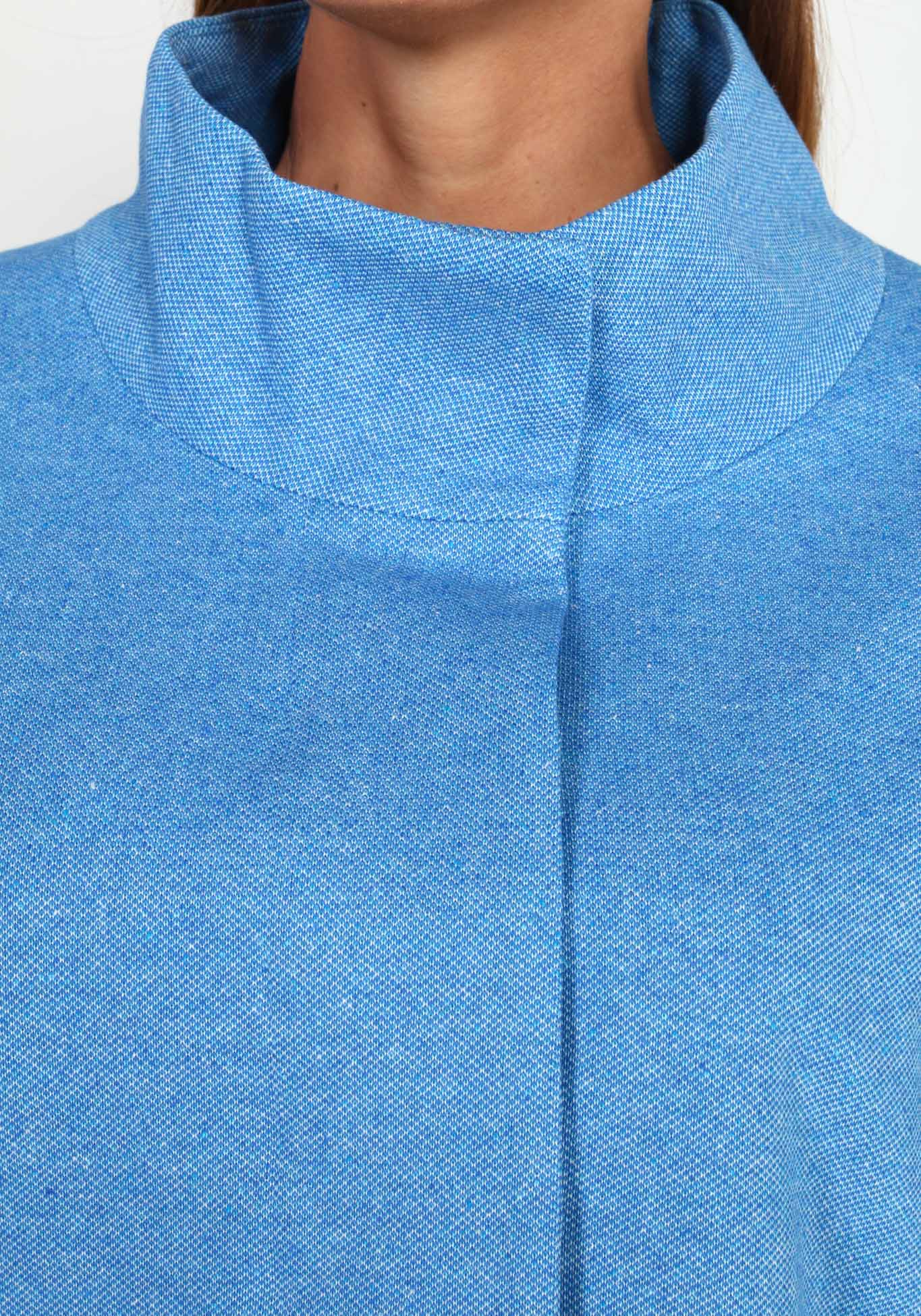 Пальто облегченное с воротником-стойкой Новое Время, размер 48, цвет синий укороченная модель - фото 7