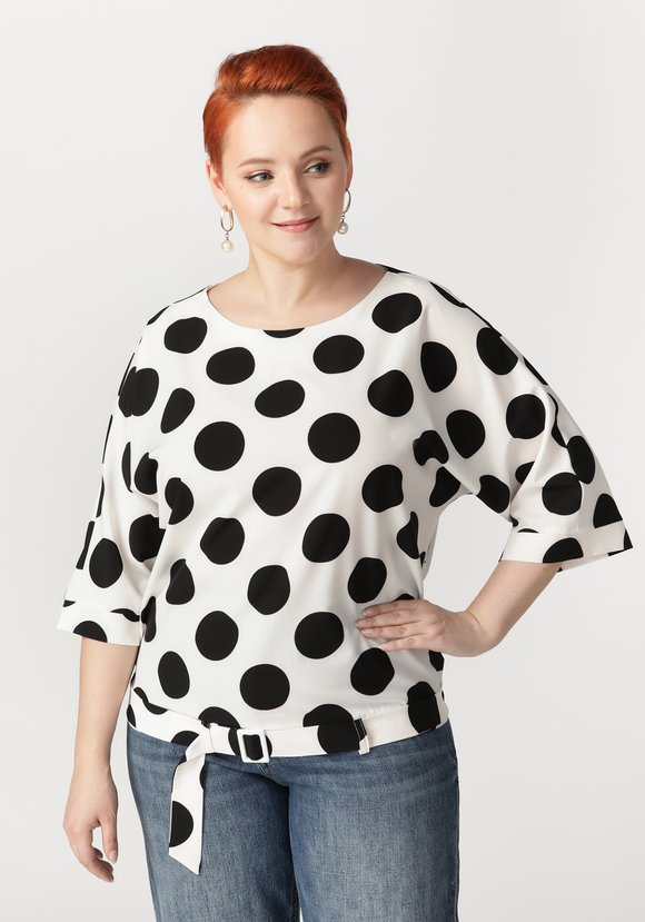 Блуза женская в горох Мадина шир.  580, рис. 1