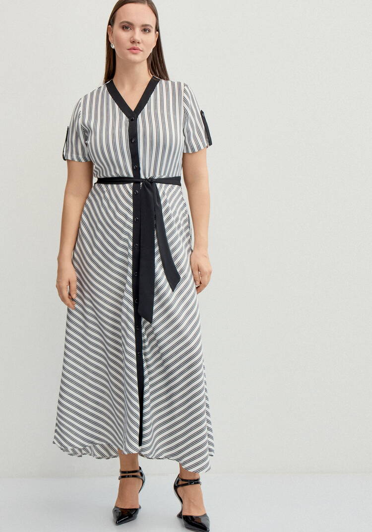 Платье в полоску с контрастной окантовкой шир.  750, рис. 11