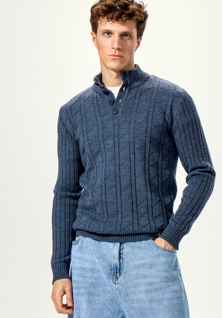 Джемпер с воротом-стойкой и планкой шир.  750, рис. 15