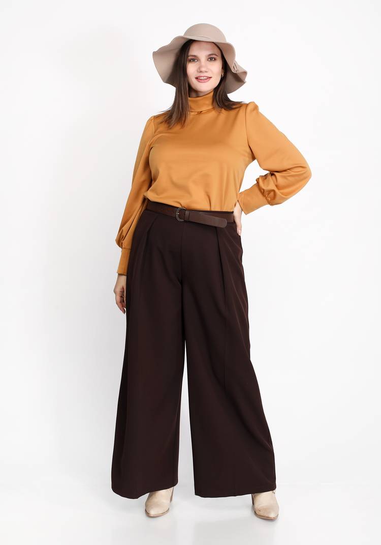 Брюки с защипами однотонные шир.  750, рис. 7