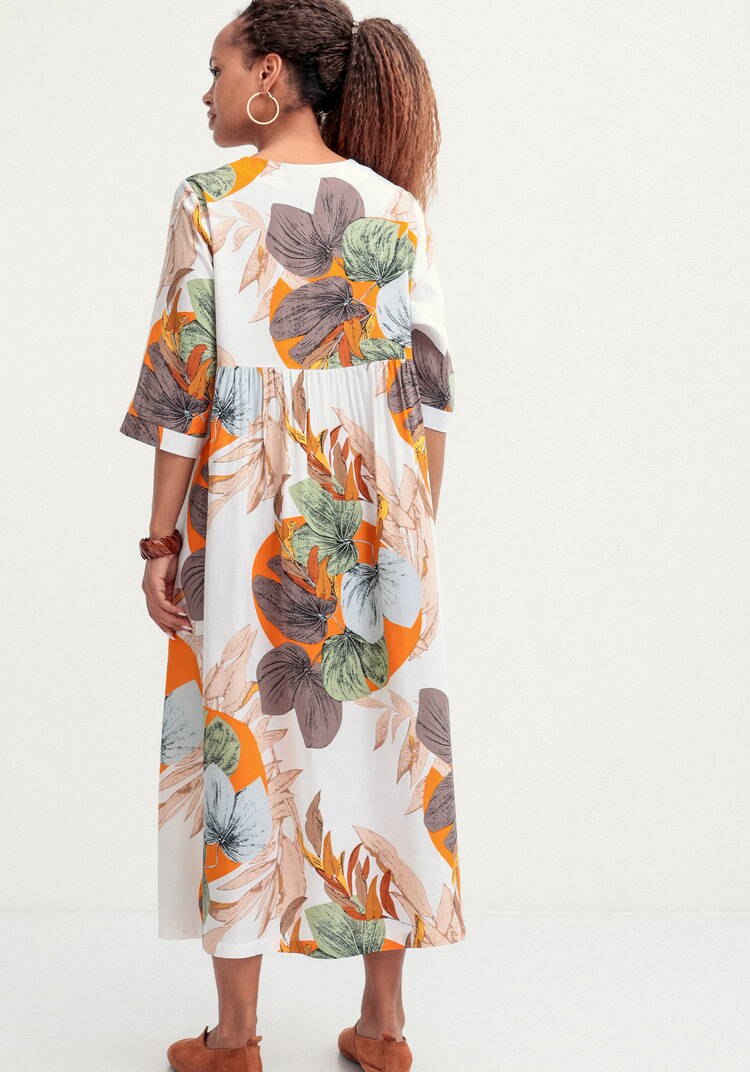 Платье из штапеля с тропическим принтом шир.  750, рис. 11