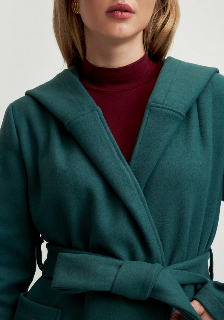 Пальто удлиненное на запах с разрезами шир.  750, рис. 45