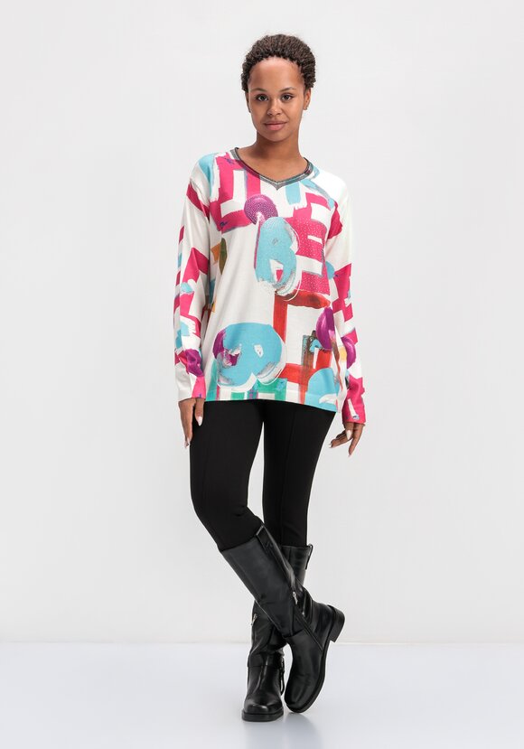 Джемпер с ярким орнаментом шир.  580, рис. 2