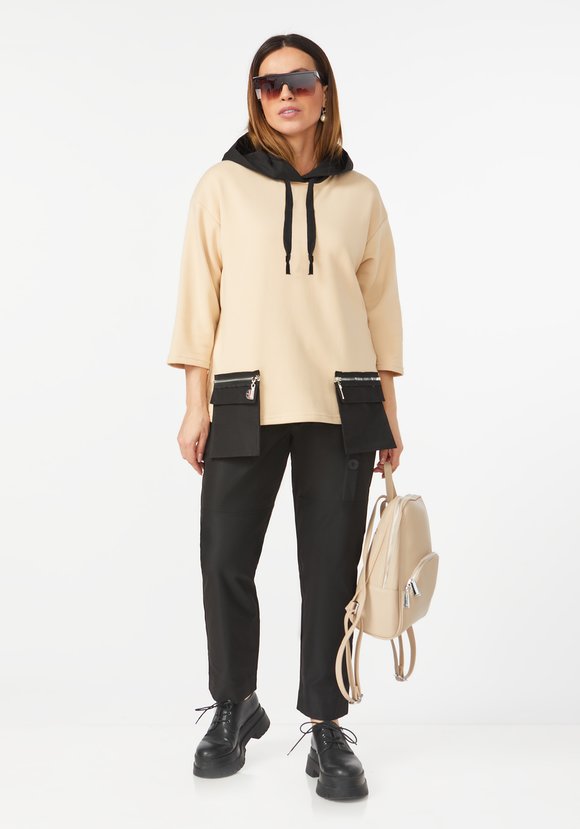 Брюки с декоративными пуговицами по бокам шир.  580, рис. 15