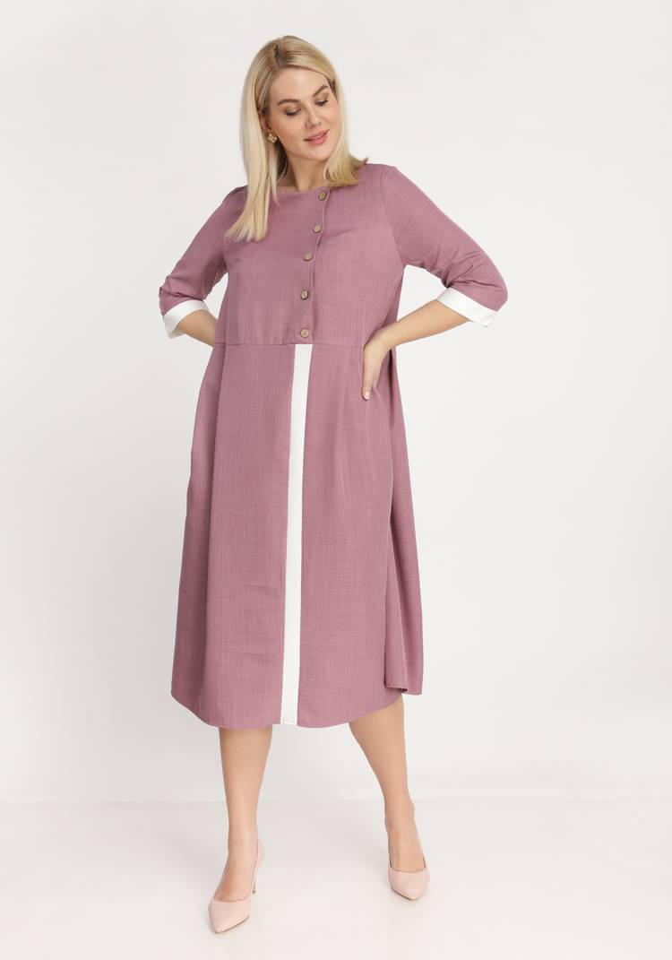 Платье с контрастной отделкой и пуговицами шир.  750, рис. 6