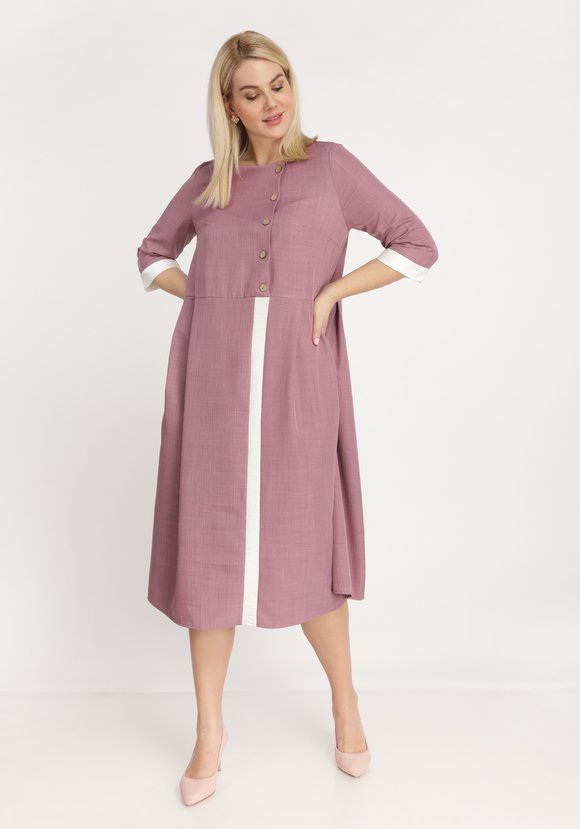 Платье с контрастной отделкой и пуговицами шир.  580, рис. 6