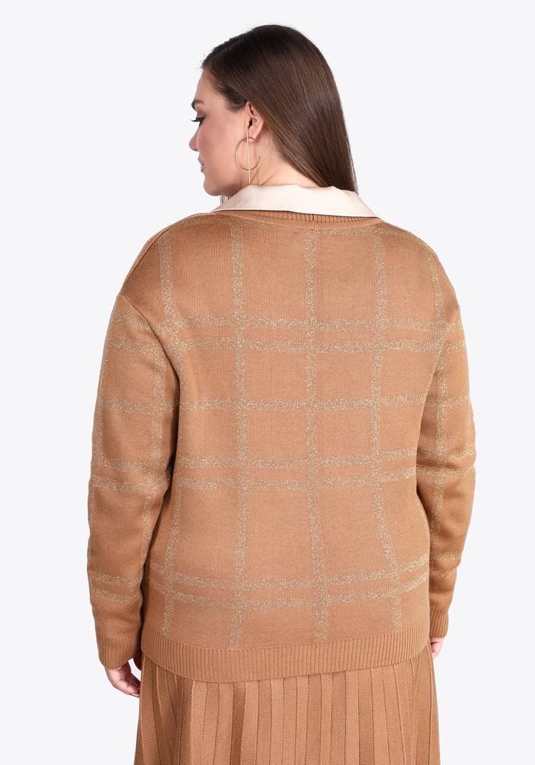 Кардиган в клетку с метанитью шир.  750, рис. 6