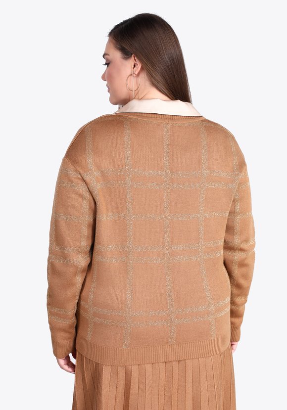 Кардиган в клетку с метанитью шир.  580, рис. 6