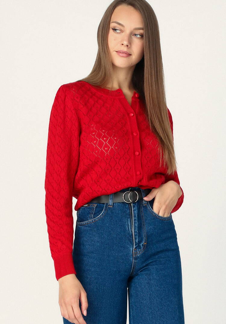 Кардиган ажурный с обтянутыми пуговицами шир.  750, рис. 29