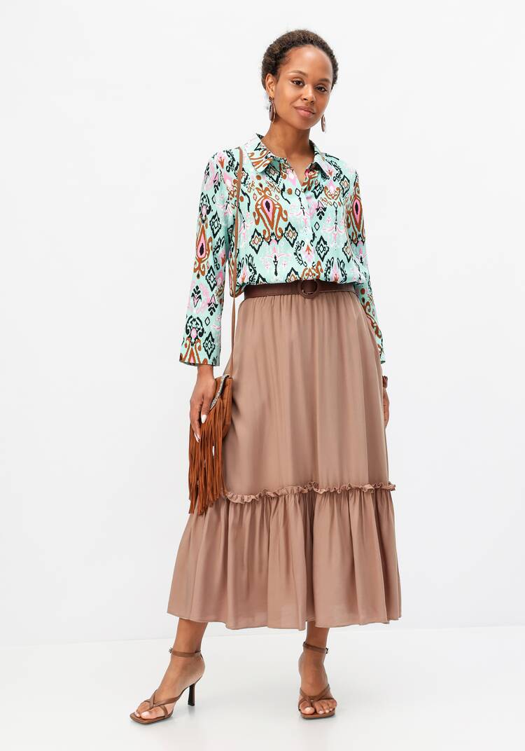 Юбка на эластичной ленте с ярусами шир.  750, рис. 15