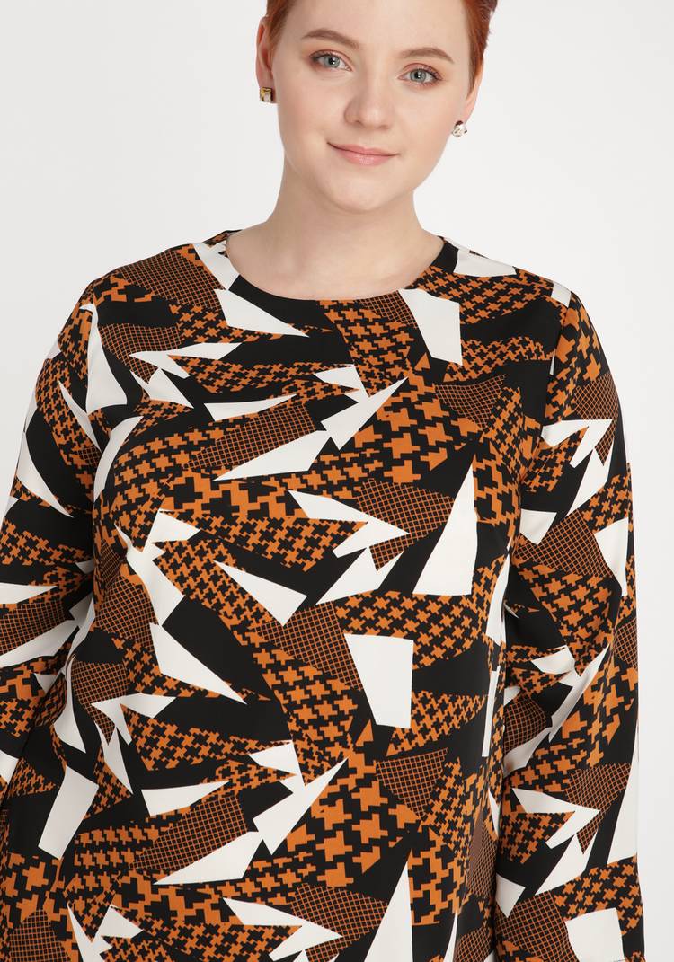 Платье с ярким геометрическим принтом шир.  750, рис. 3