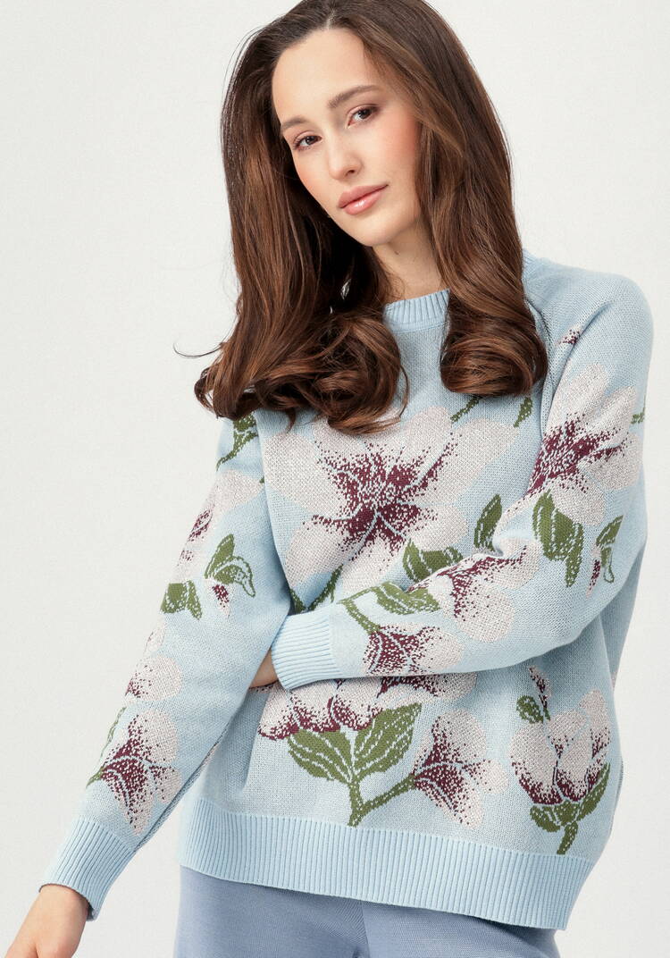 Джемпер с нежным цветочным орнаментом шир.  750, рис. 8