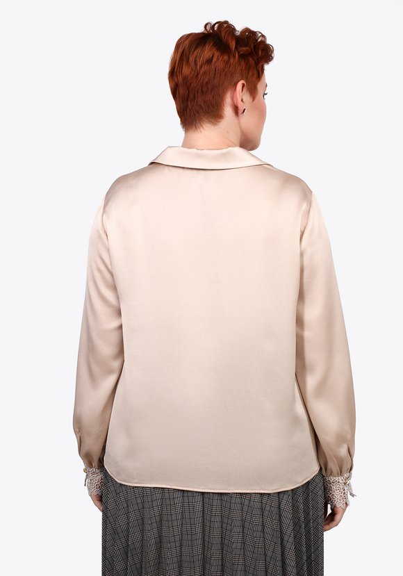 Блуза с отложным воротником и кружевом шир.  580, рис. 2