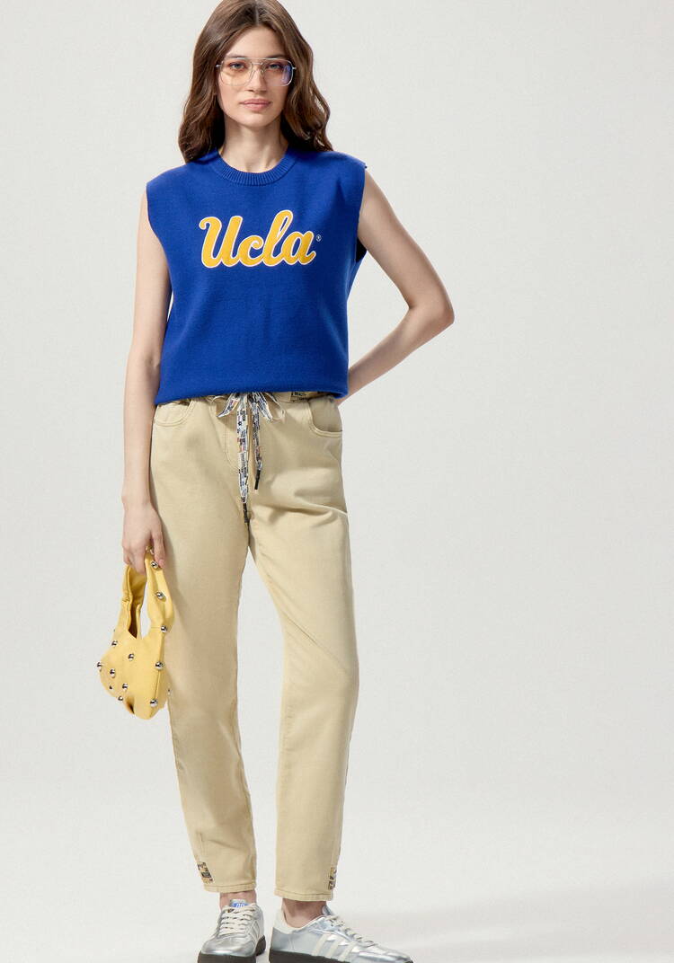 Джинсы с принтом по поясу шир.  750, рис. 9