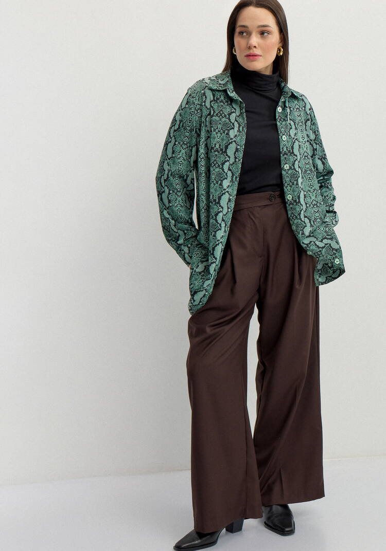 Рубашка удлинённая с анималистичным принтом шир.  750, рис. 14