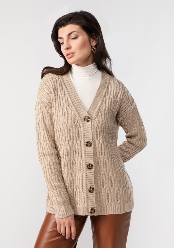 Кардиган удлиненный с объемными косами шир.  580, рис. 11