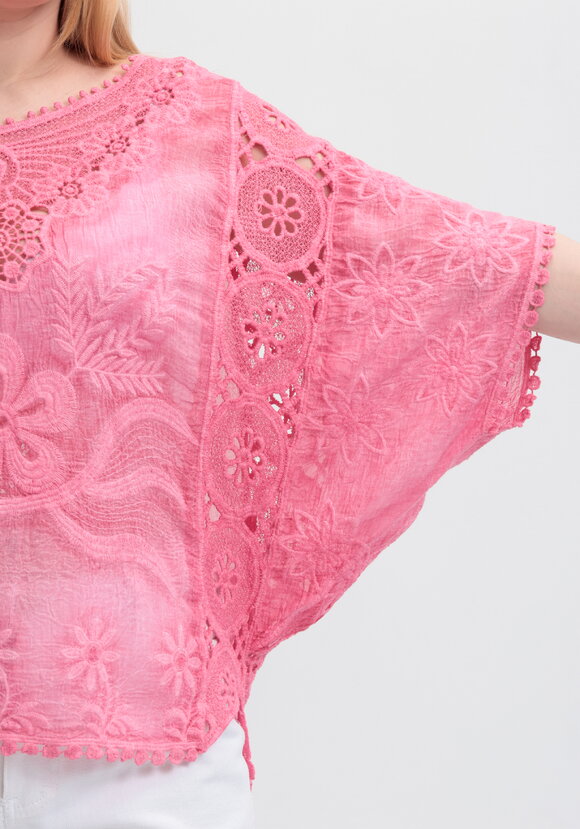 Блуза свободная с кружевным шитьем шир.  580, рис. 29