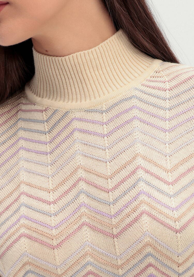 Свитер с высоким горлом и принтом зигзаг шир.  750, рис. 20