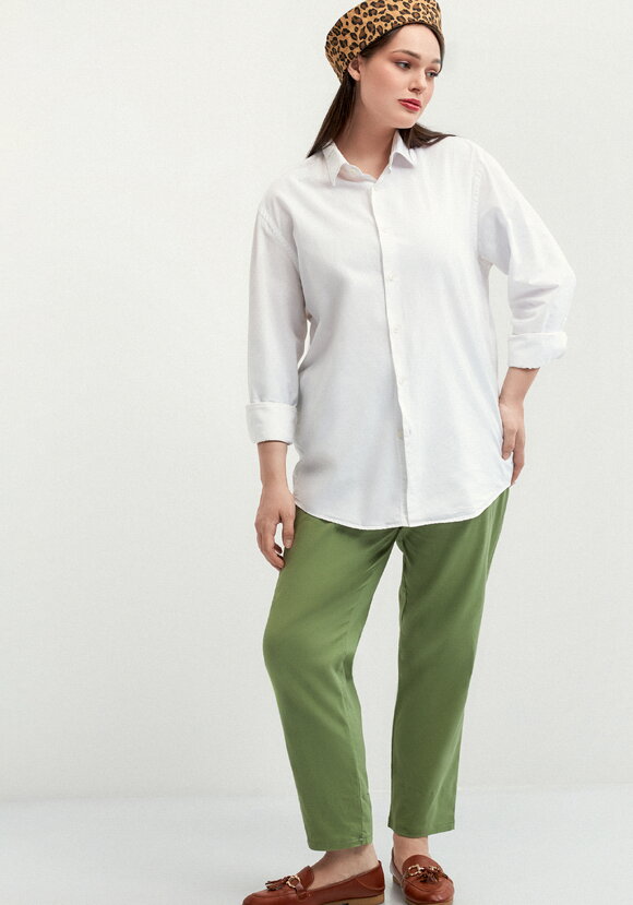 Брюки зауженные с контрастной отделкой шир.  580, рис. 18