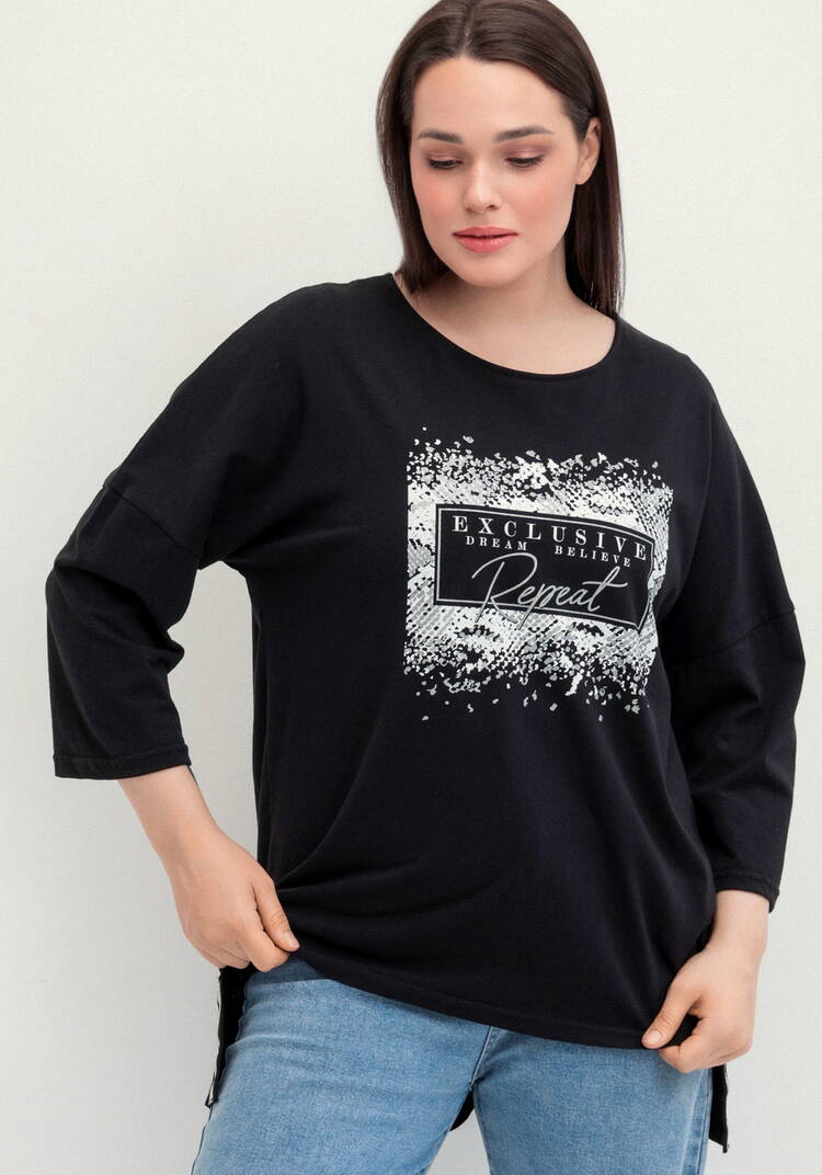 Туника с принтом на груди шир.  750, рис. 9