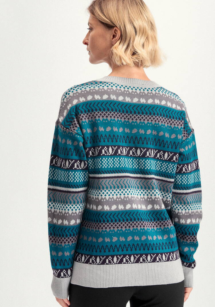 Джемпер со скандинавским рисунком шир.  750, рис. 19