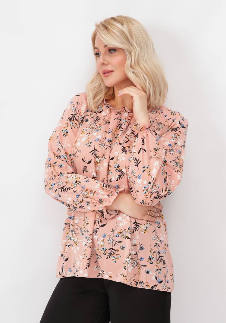 Блуза с цветочным принтом свободного кроя шир.  750, рис. 24