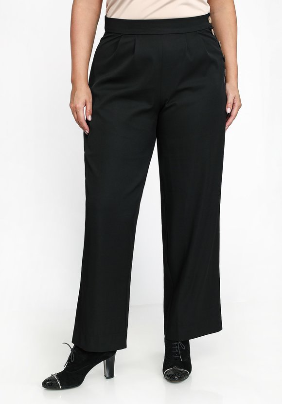 Брюки с пуговицами на боку шир.  580, рис. 5