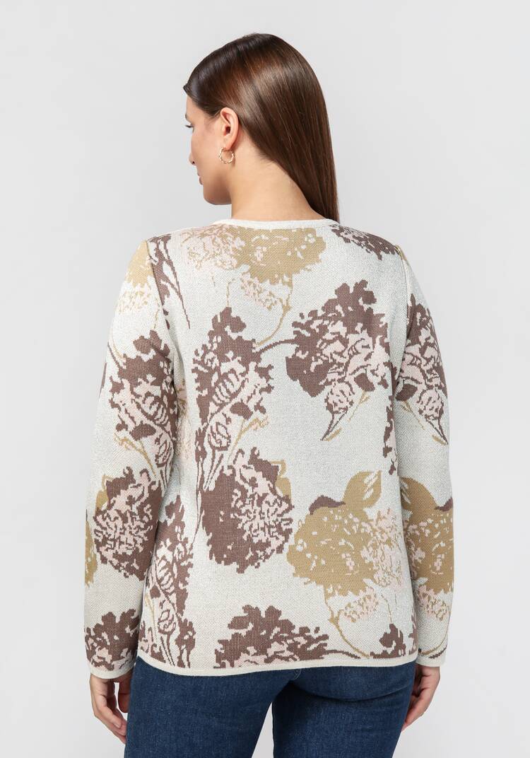 Свитер с растительным принтом и метанитью шир.  750, рис. 3