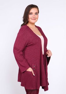 Кардиган асимметричного кроя с брошью