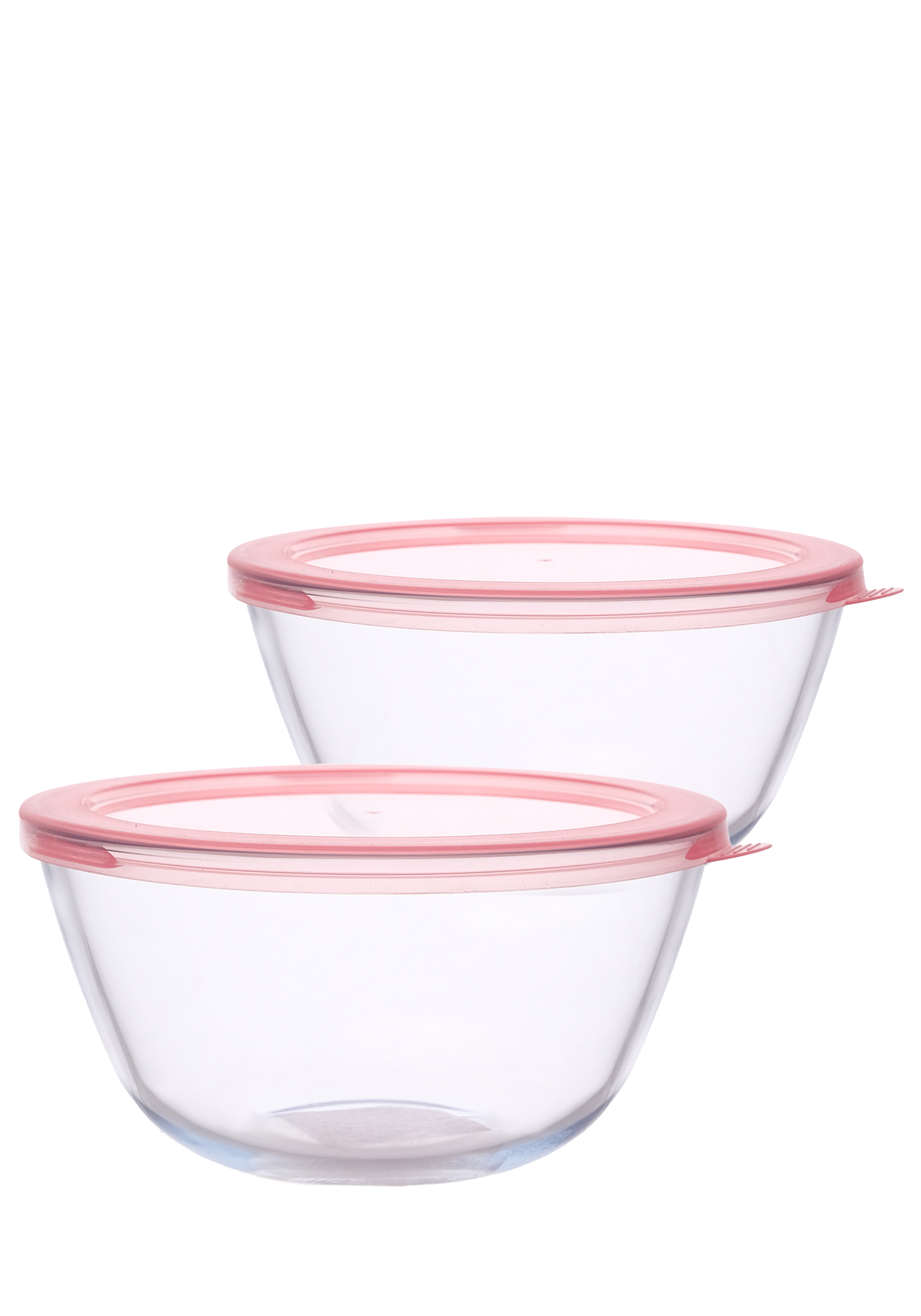

Миски стеклянные с крышкой, 2 шт., Розовый