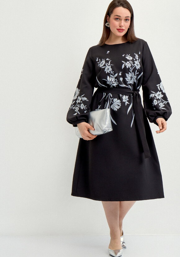 Платье с цветочным принтом А-силуэта шир.  580, рис. 18