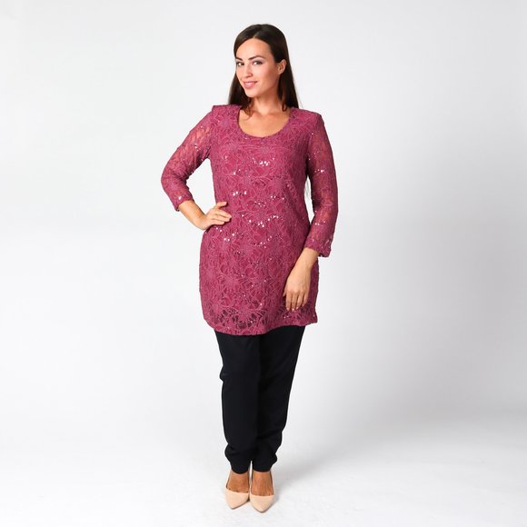 Туника из ажурной ткани шир.  580, рис. 1