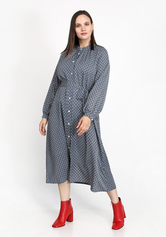 Платье А-силуэта на пуговицах с поясом шир.  580, рис. 5