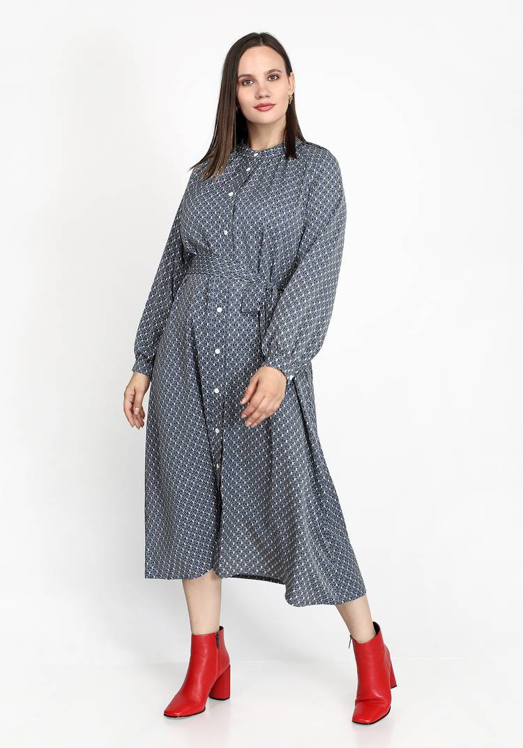 Платье А-силуэта на пуговицах с поясом шир.  750, рис. 5
