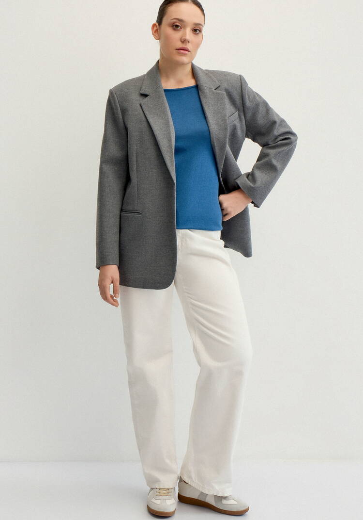 Джемпер свободный с горлом лодочкой шир.  750, рис. 10