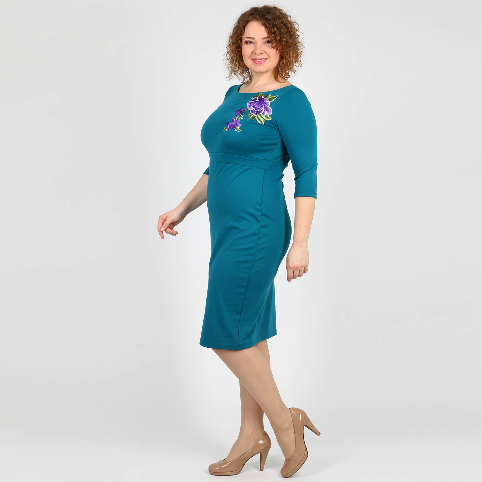 Платье с аппликацией Bianka Modeno, размер 48, цвет зеленый - фото 9